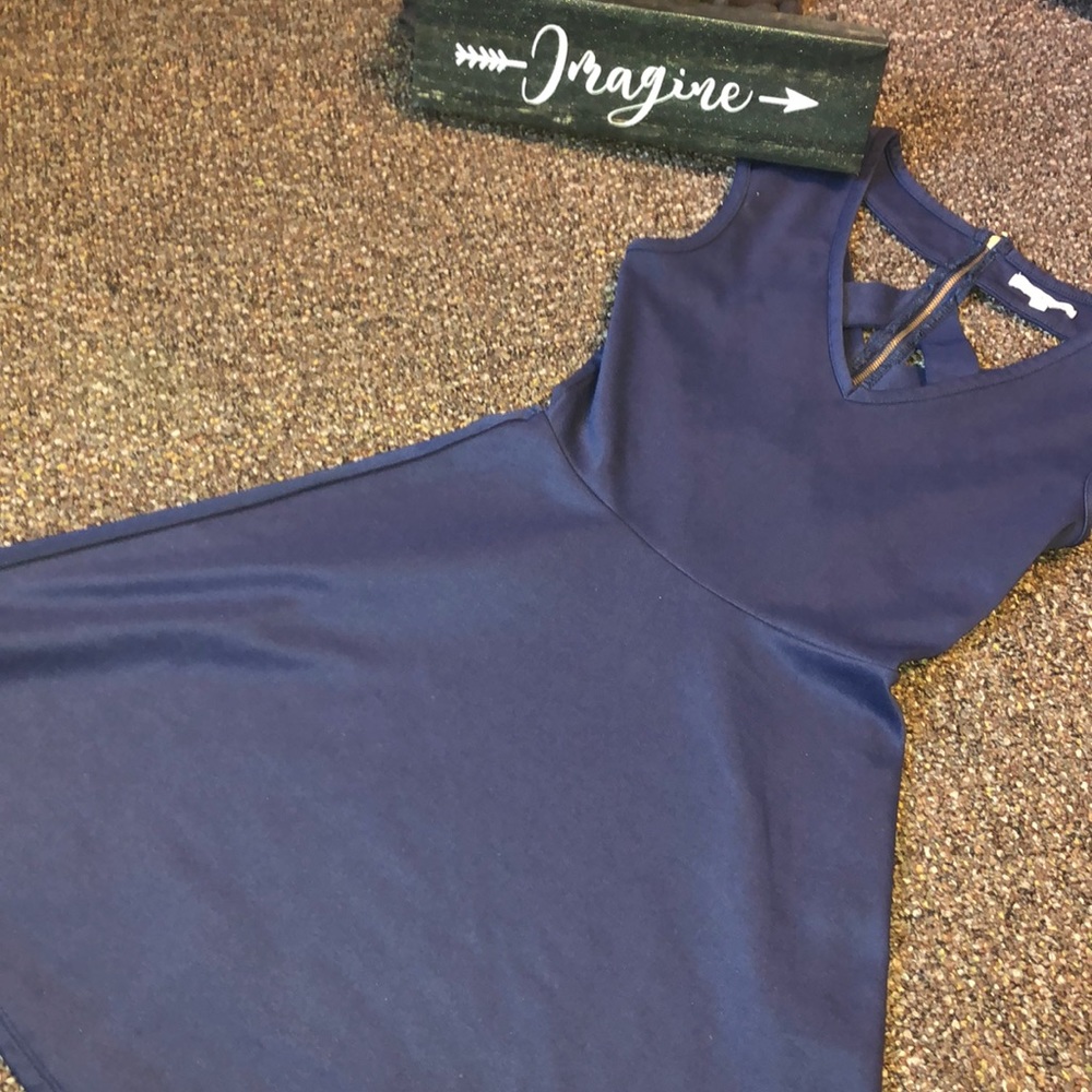 Navy Dress with Design